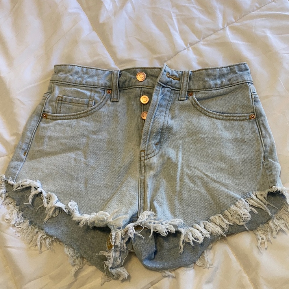 High waisted jean shorts
